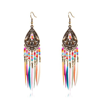 Feather tassel earrings