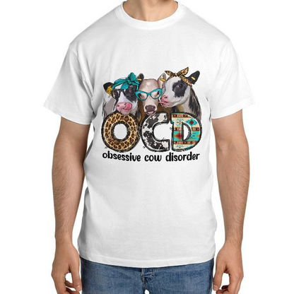 European And American Cow Digital Printing Casual Round Neck T-shirt