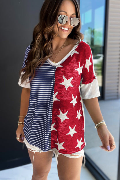 Red American Flag Stars and Stripes Tank Top