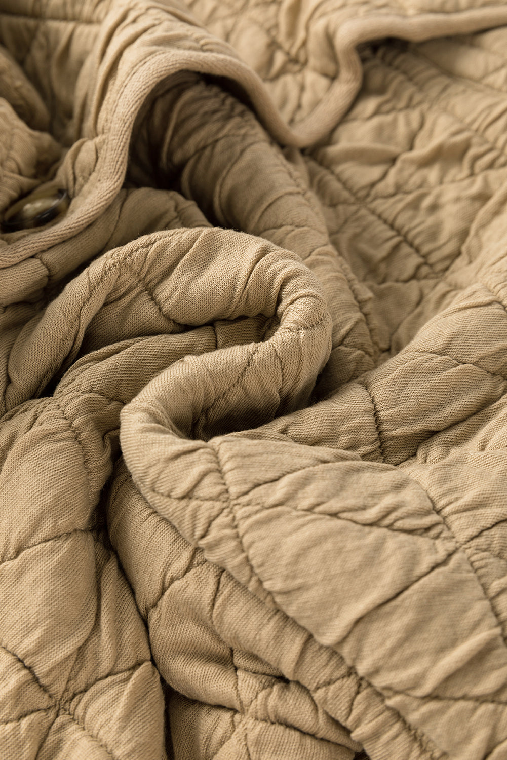 Light Grey Drop Shoulder Quilted Patchwork Kangaroo Pocket Hoodie