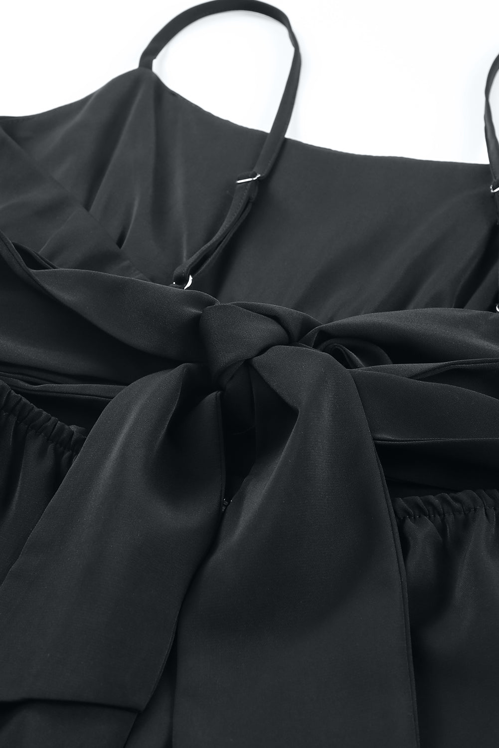 Orange Spaghetti Straps Backless Knot Wide-Leg Jumpsuit