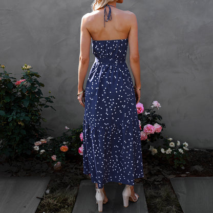 Women's Clothing V-neck Strap Polka Dot Dress