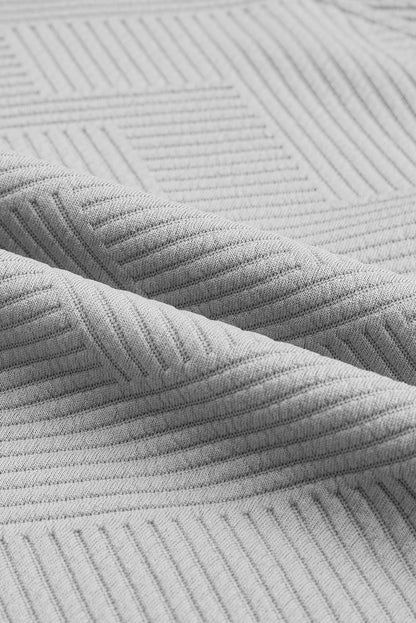 Multicolour Contrast Sleeve Color Block Pullover Shorts Textured Outfit