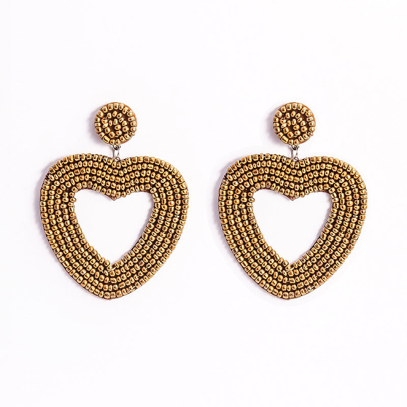 Creative Ethnic Style Stud Earrings Women's Color Love Earrings