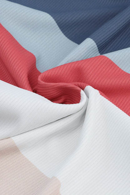 Striped Print Lace-up High Waist Sleeveless Romper