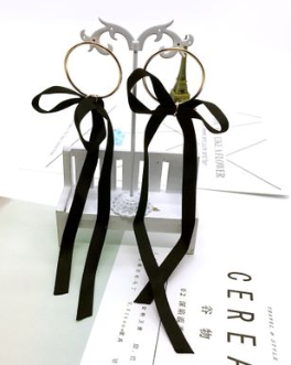 Earrings spring and summer new exaggerated wood silk satin flowers hypoallergenic boutique earrings earrings