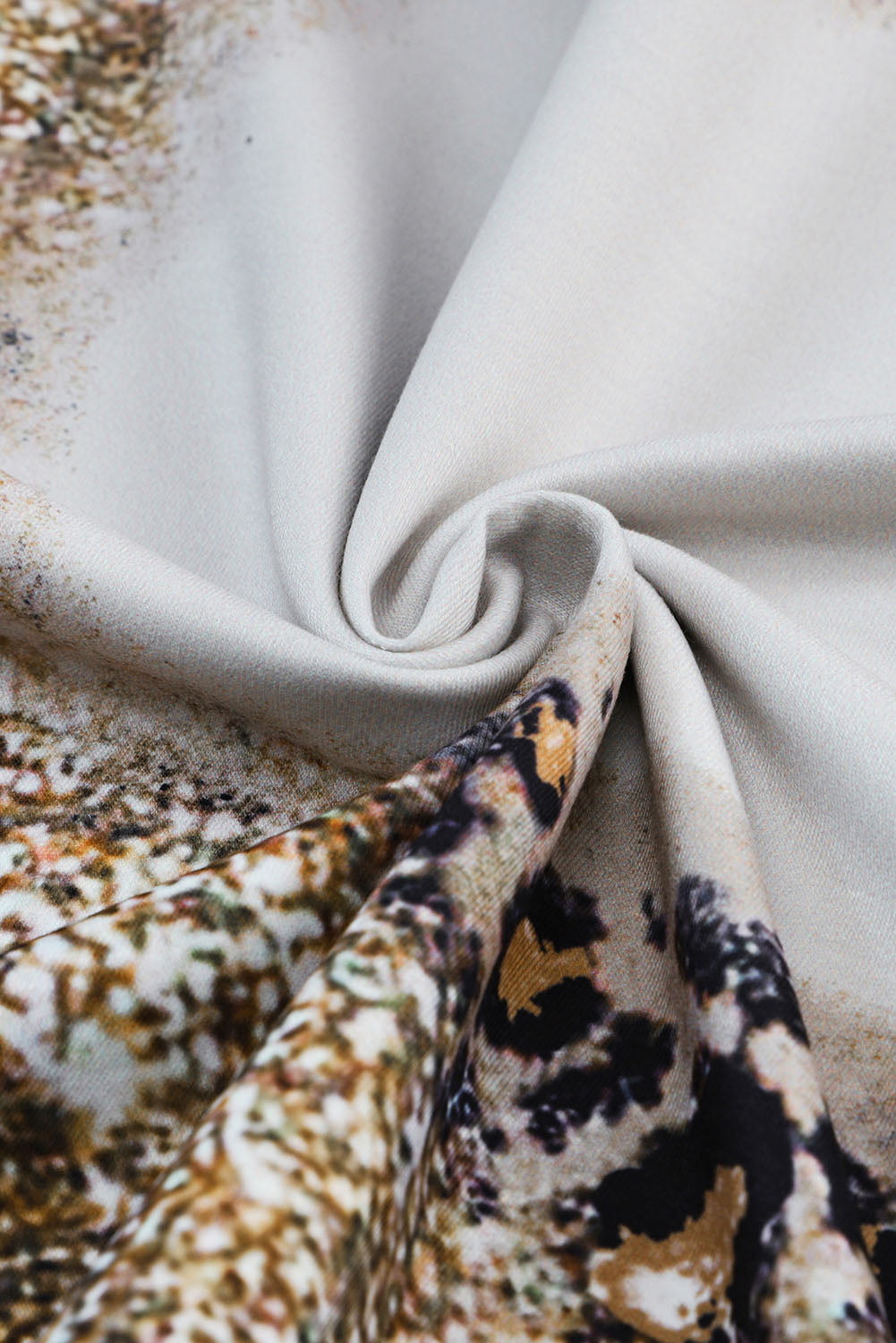 Leopard Bleached Tie Dye Leopard Print Long Sleeve Top