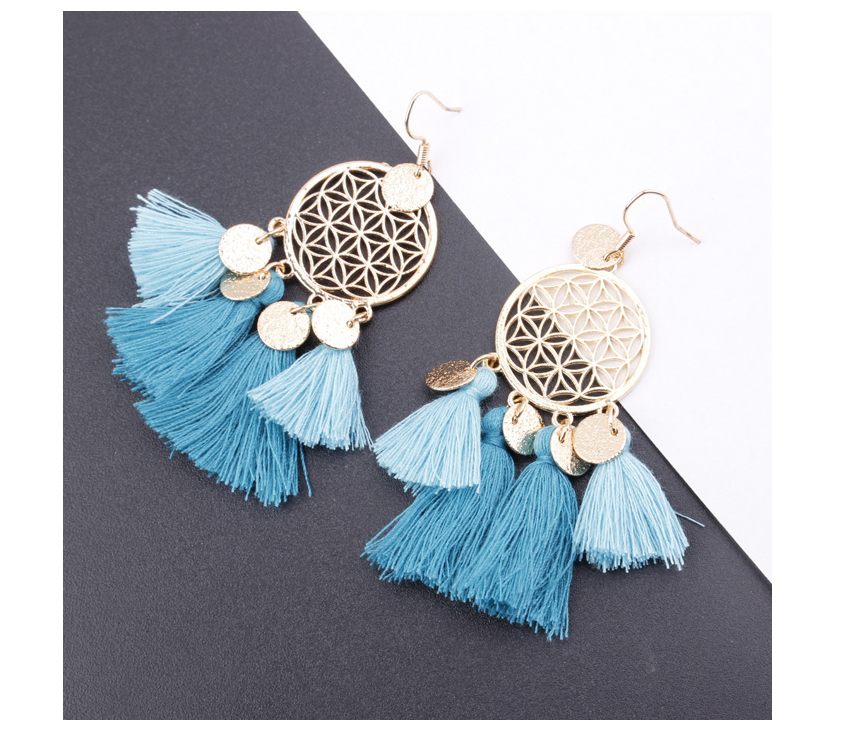 European and American explosions bohemian fringed hollow tassel earrings earrings jewelry