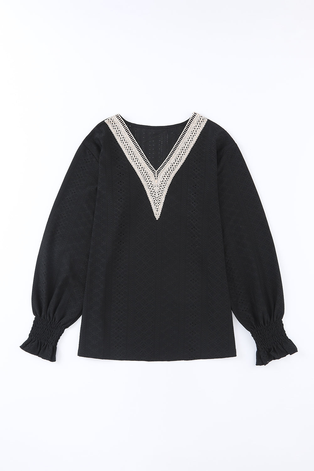 Green Lace Trim V Neck Short Sleeve Blouse