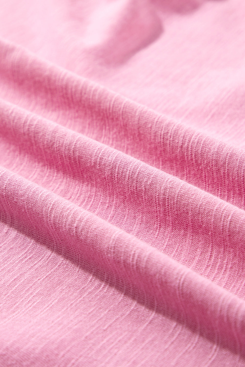 Pink Eyelet Embroidery Scalloped Sleeve Round Neck T Shirt