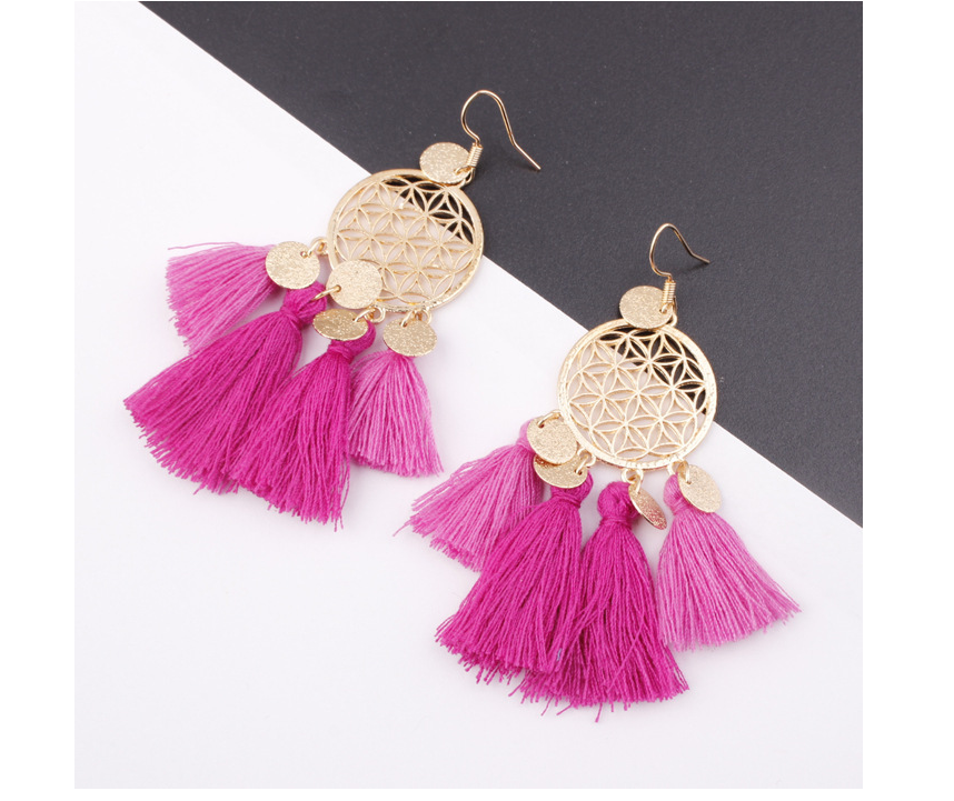 European and American explosions bohemian fringed hollow tassel earrings earrings jewelry