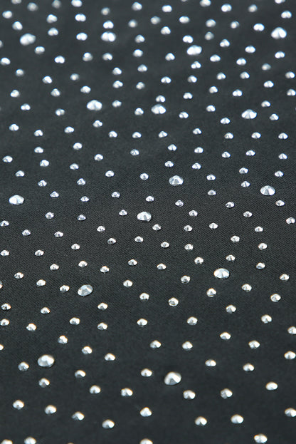 Rose Rhinestone Double Spaghetti Strap Crop Top