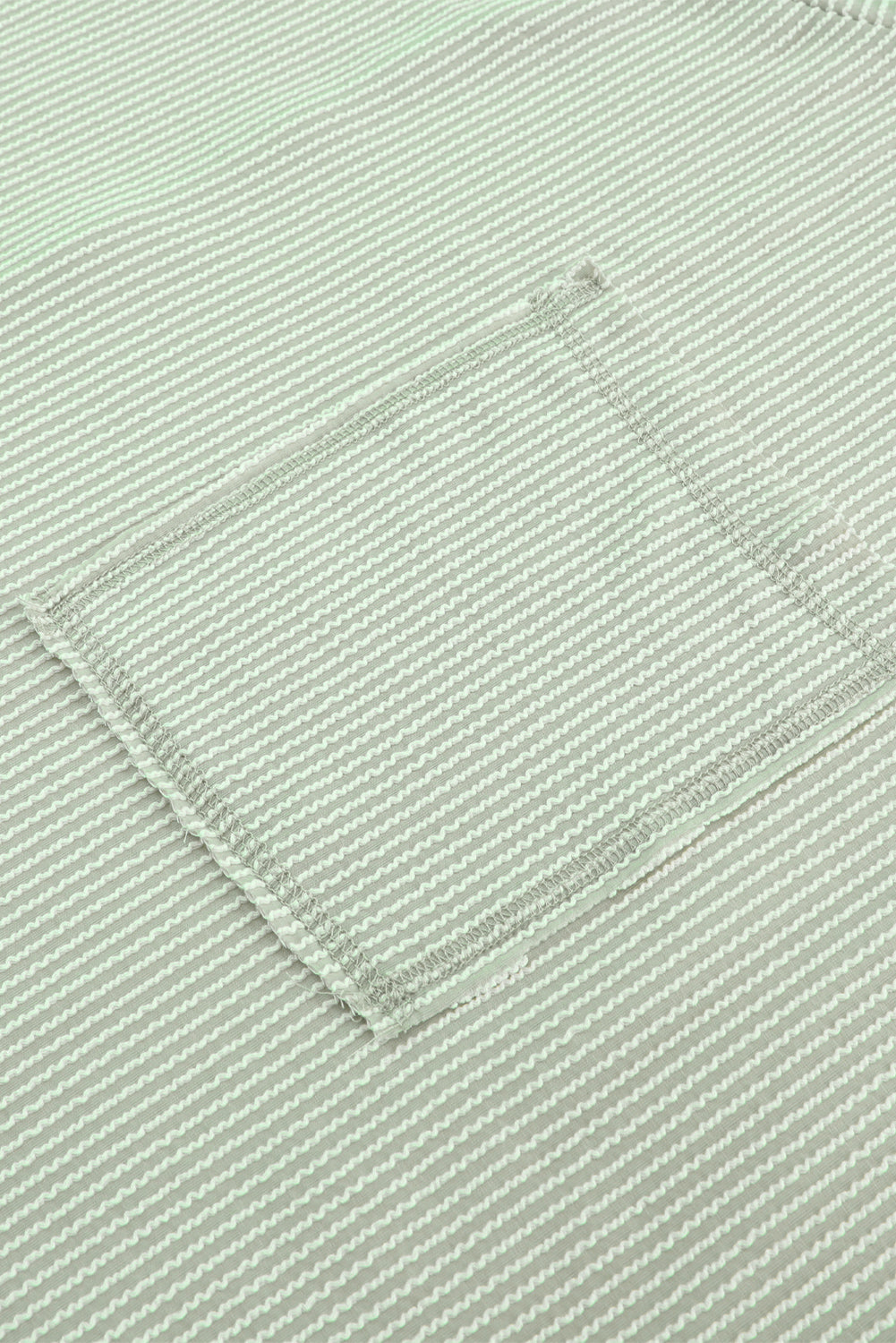 Pink Ribbed Roll-tab Sleeve Chest Pocket Oversize Top