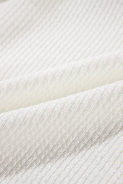 White Solid Color Corduroy Buttoned Long Sleeve Jacket