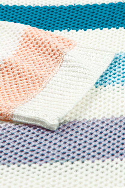 Multicolor Striped Oversized Sweater