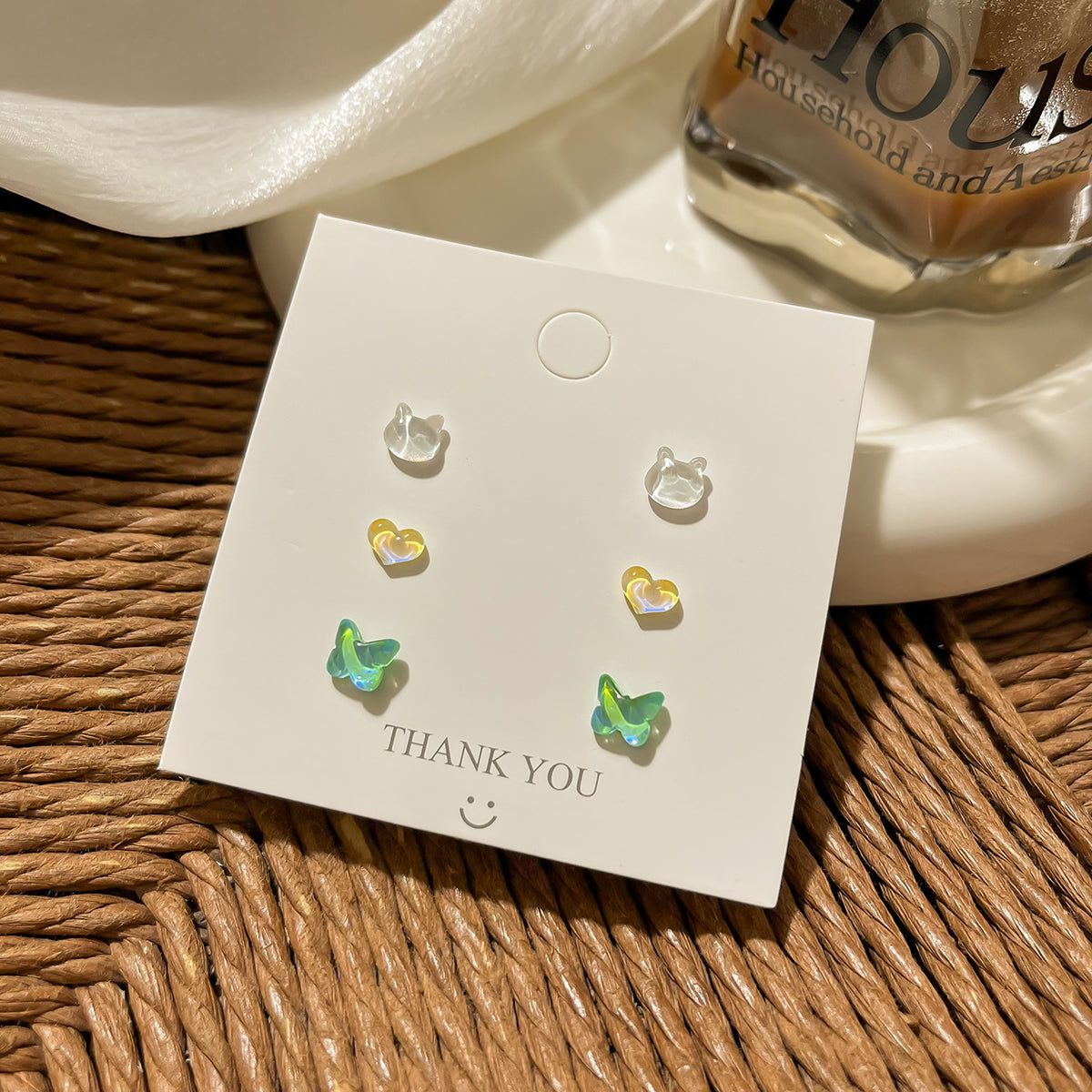 Glitzy Laser Silver Stud Earrings