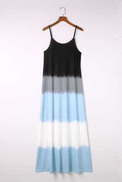Black Tie-dye Round Neck Short Sleeve Top