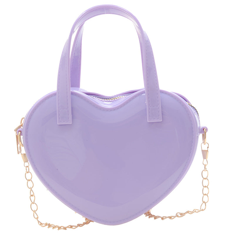 Fashionable Jelly Heart Mini Shoulder Crossbody Bag For Women