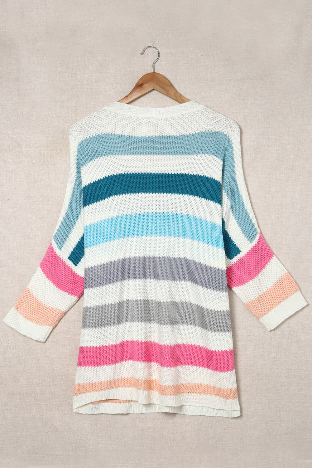 Multicolor Striped Oversized Sweater