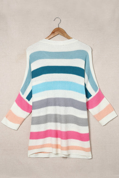 Multicolor Striped Oversized Sweater