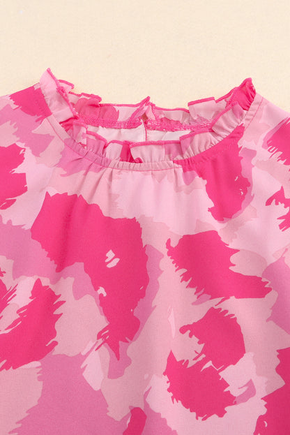 Leopard Pocket Short Sleeve Drawstring Lounge Set