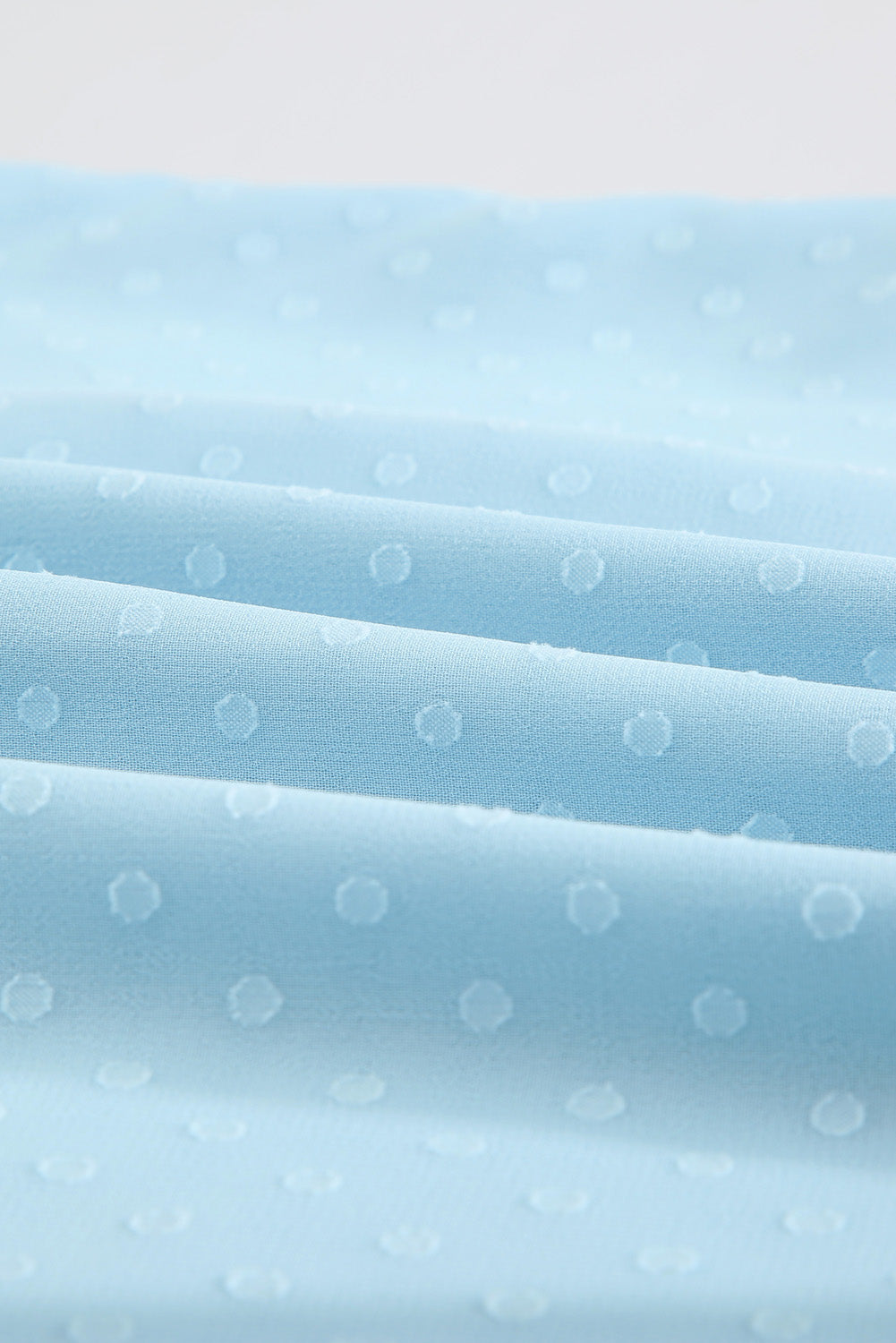 Green Tiered Sleeve Frilled Neck Dotted Top