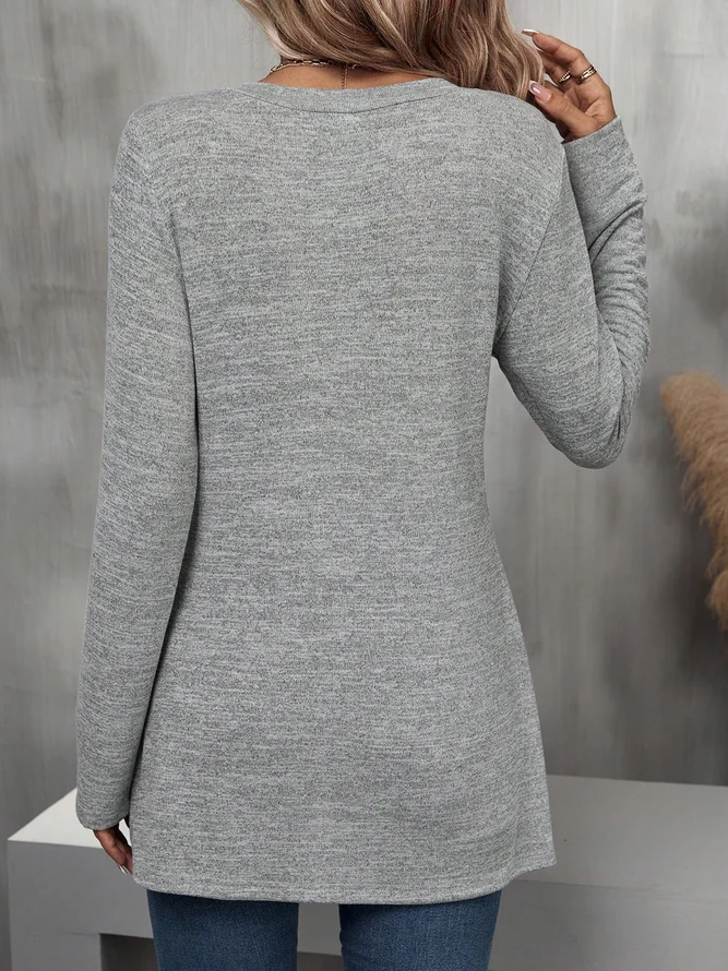 Women's Fashion Casual Solid Color Top