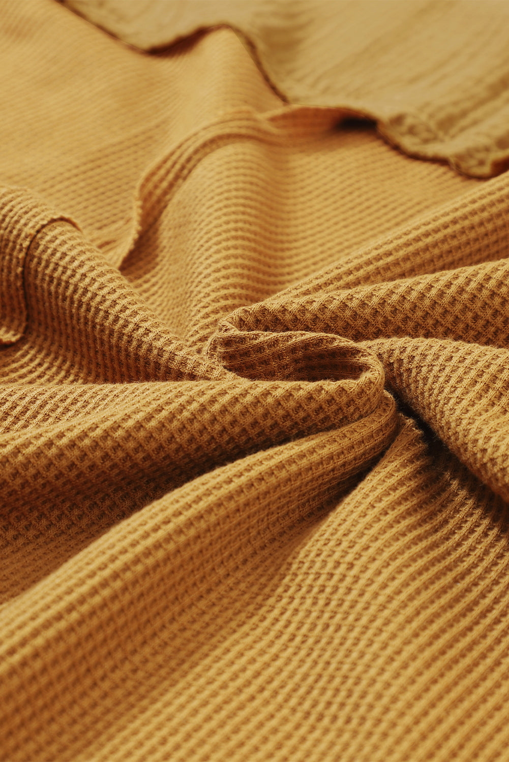 Chestnut Leopard Patchwork Chest Pocket Corded Henley Top