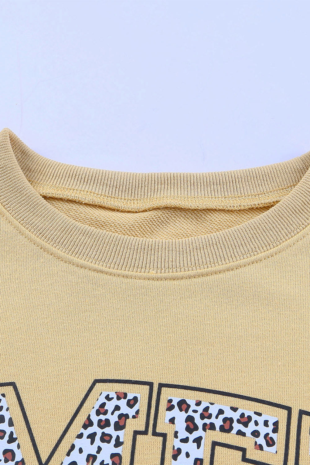 Pink AMEN Leopard Letter Print Oversized Pullover Sweatshirt