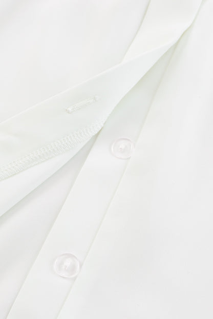 Black Crew Neck Gathered Stretch Cuff Shirt