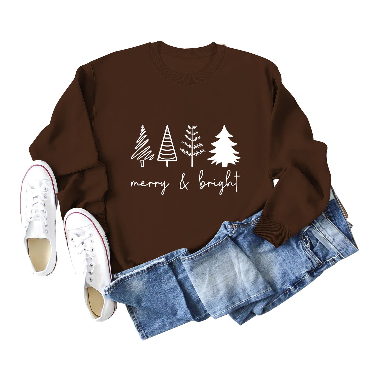 Printing Casual Women's Round Neck Loose Sweatshirt Shirt