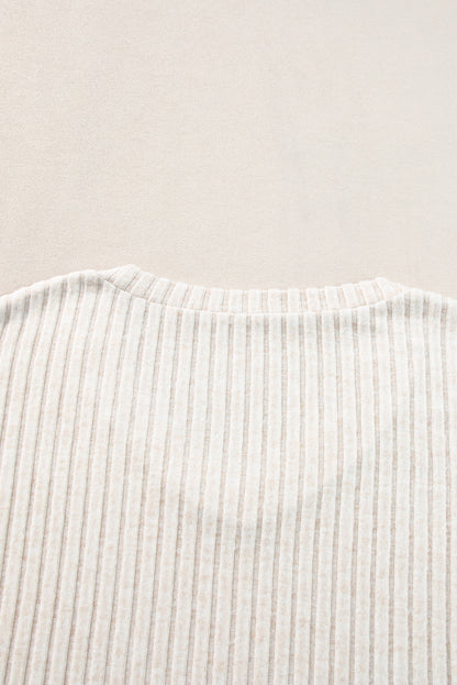 Pink Plain Ribbed Loose Fit Two Piece Lounge Set