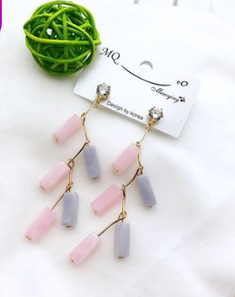 Earrings spring and summer new exaggerated wood silk satin flowers hypoallergenic boutique earrings earrings