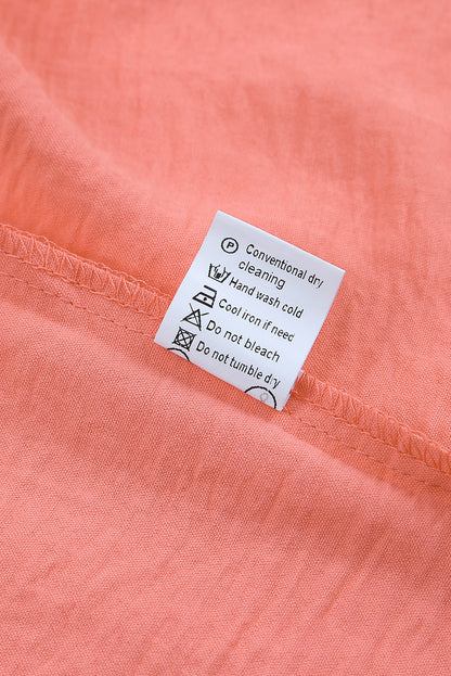 Chestnut Solid Shirred Cuffs Short Swing Dress