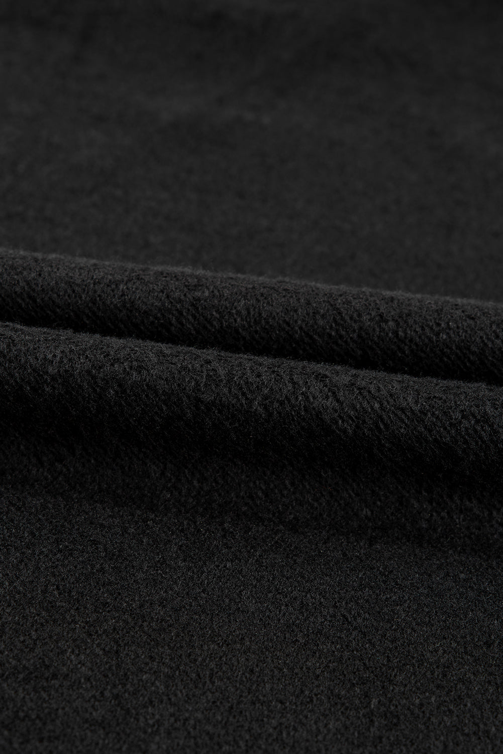 Black Solid Fleece Lined Drop Shoulder High Low Sweatshirt