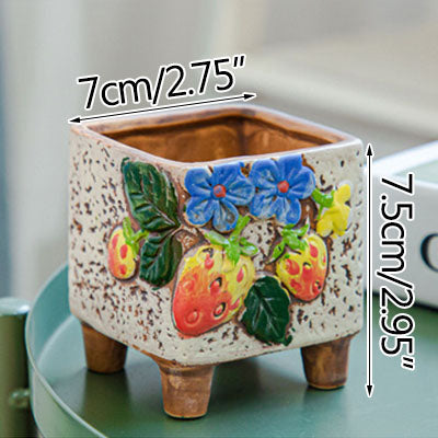 Square Creative Cute Cartoon Ceramic Succulent Pot