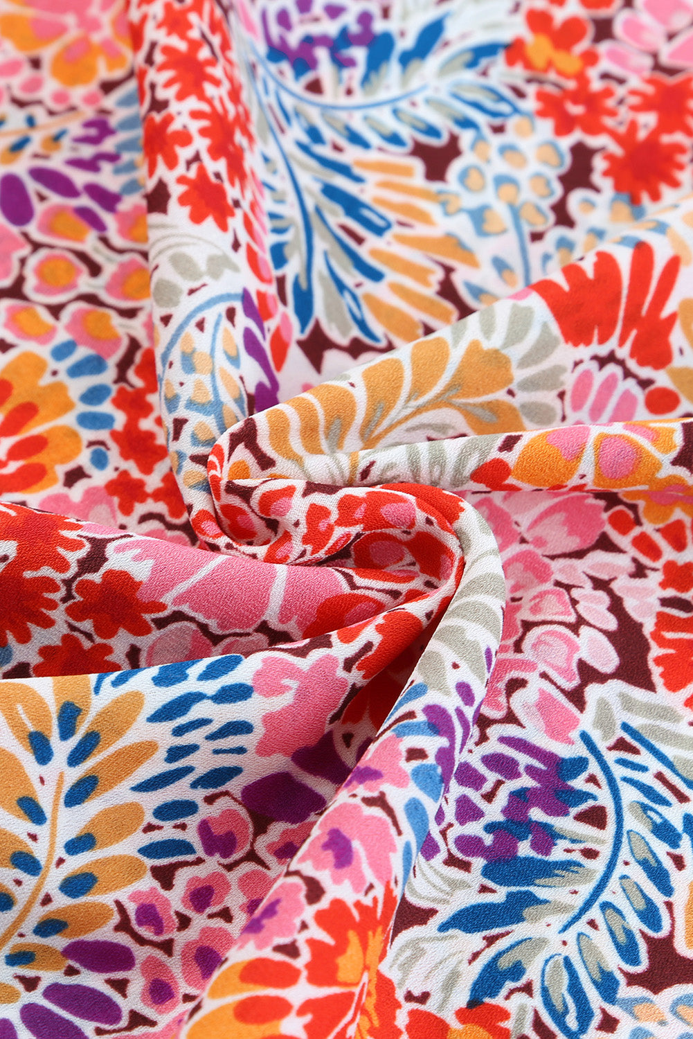 Red Cakewalk Floral Smocked Blouse