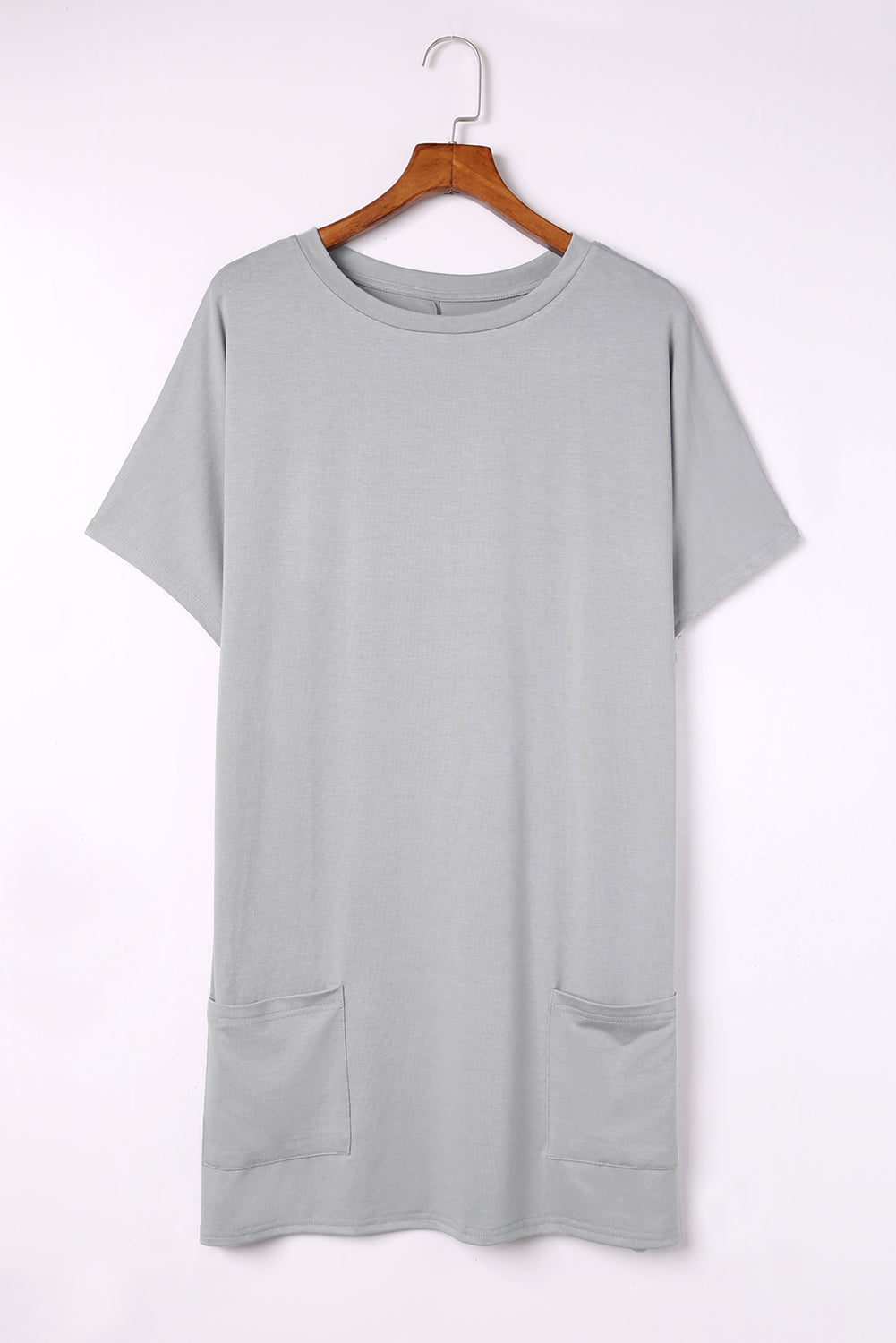 Khaki Side Pockets Short Sleeve Tunic Top