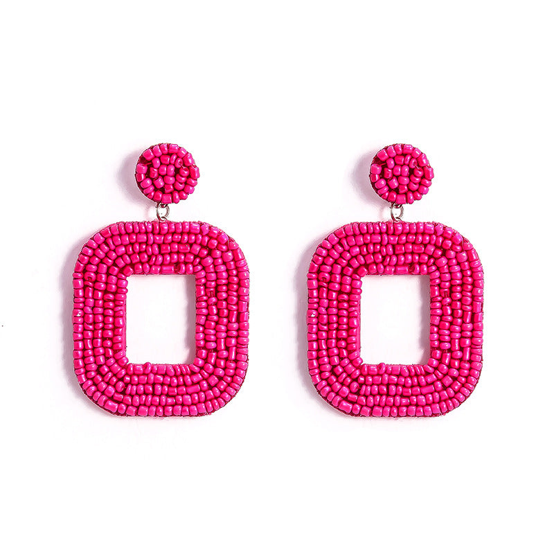 Creative Ethnic Style Stud Earrings Women's Color Love Earrings