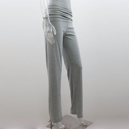 Casual Trousers European And American Tight Short Sleeve Top And Trousers Simple