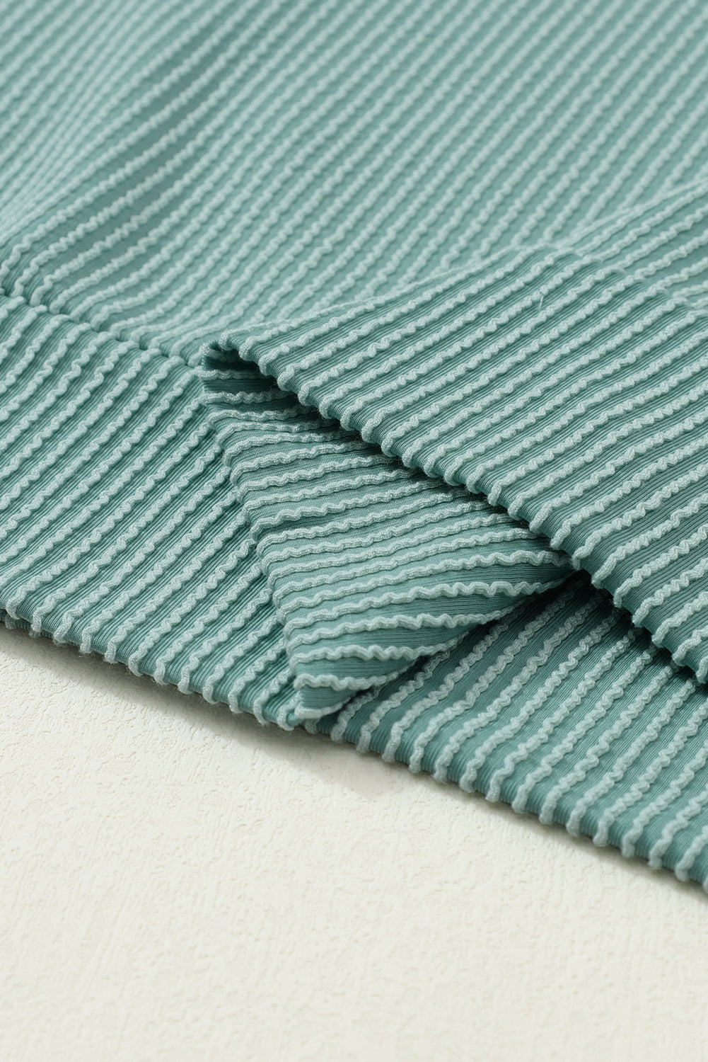 Fiery Red Corded 2pcs Colorblock Pullover and Pants Outfit