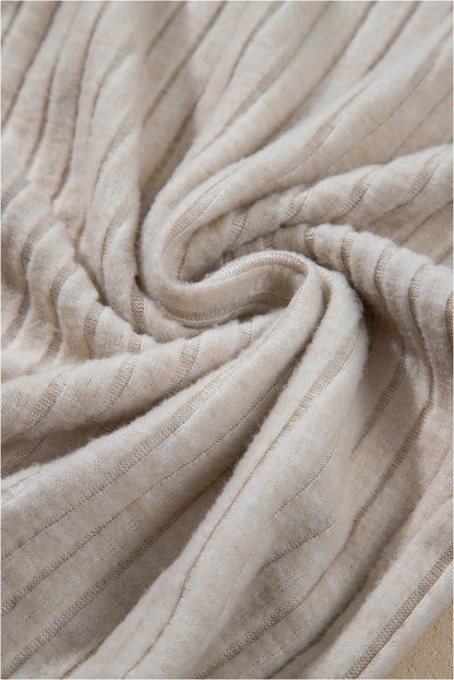 Pink Plain Ribbed Loose Fit Two Piece Lounge Set