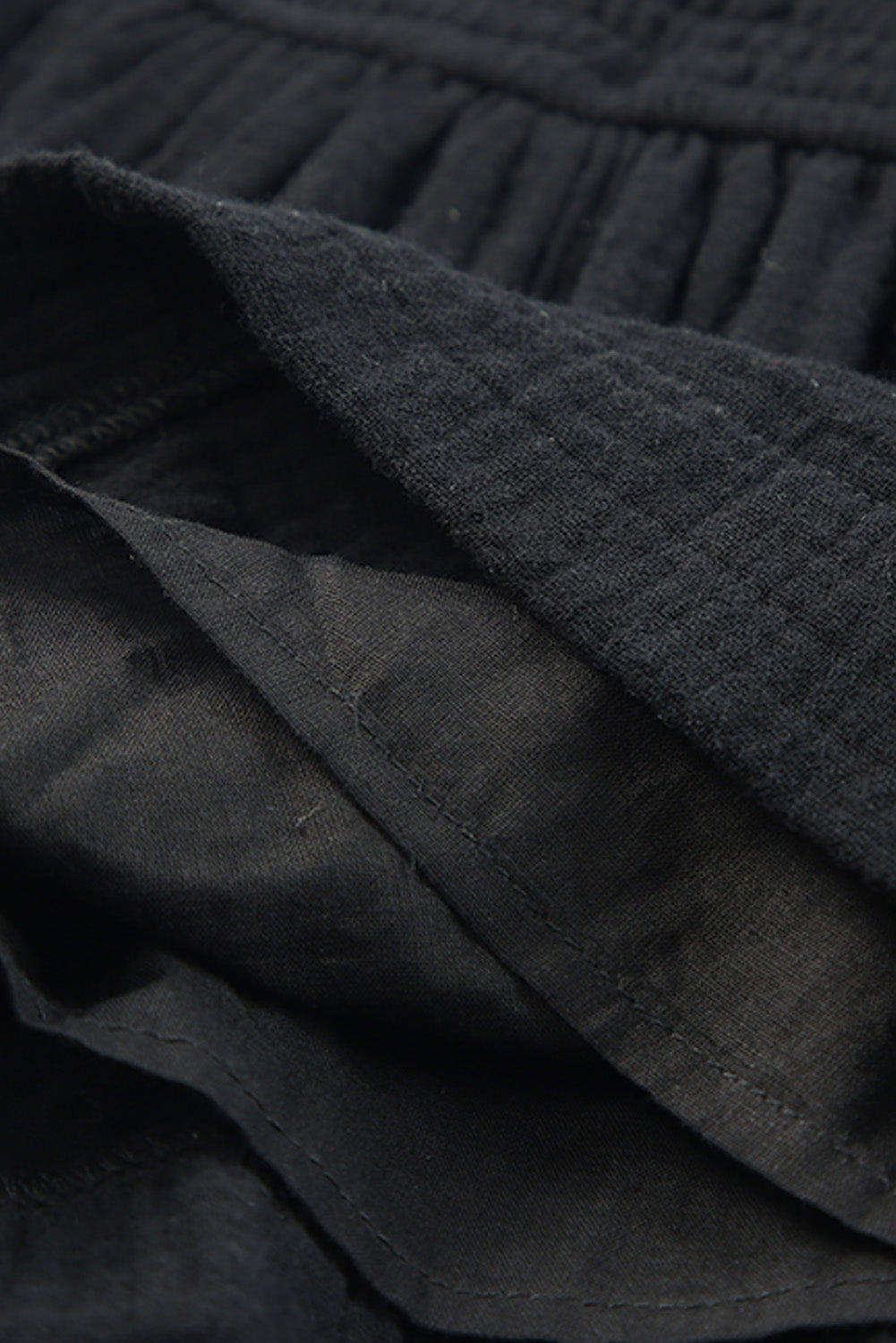 Gray Smocked High Waist Plus Crinkle Shorts