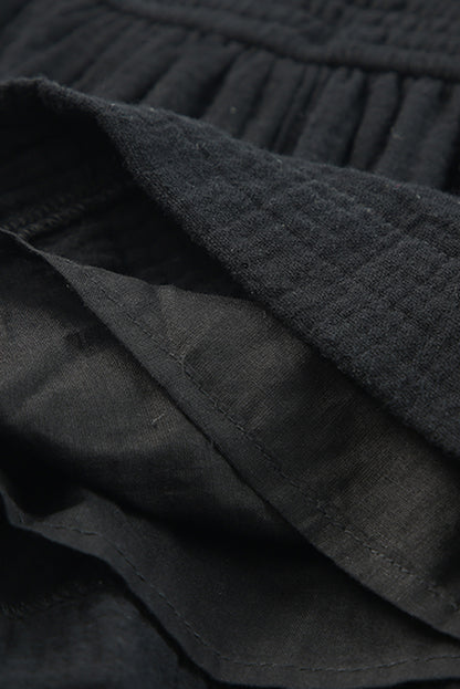 Gray Smocked High Waist Plus Crinkle Shorts