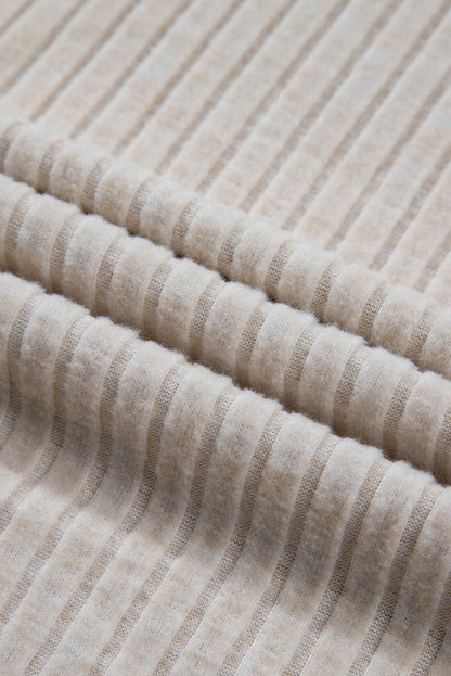 Pink Plain Ribbed Loose Fit Two Piece Lounge Set