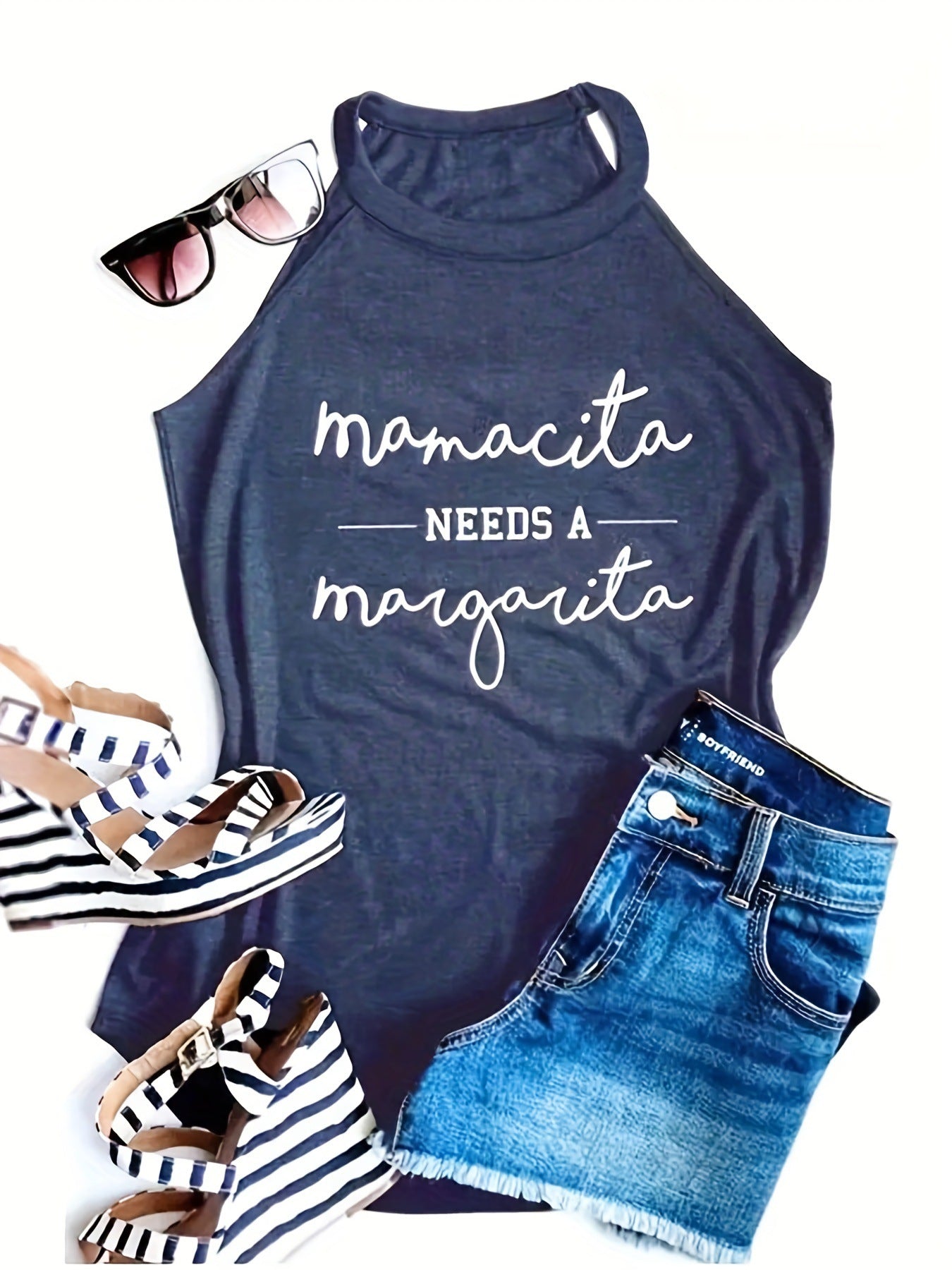 Women's Printed Sleeveless Vest T-shirt