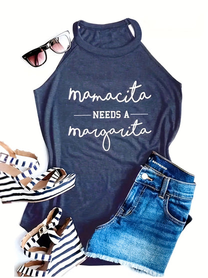 Women's Printed Sleeveless Vest T-shirt