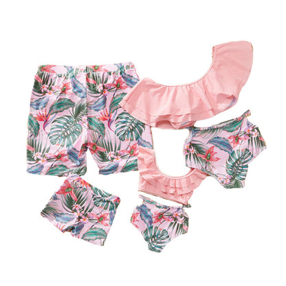 Family Parent-child Bikini Ruffled Swimsuit Suit