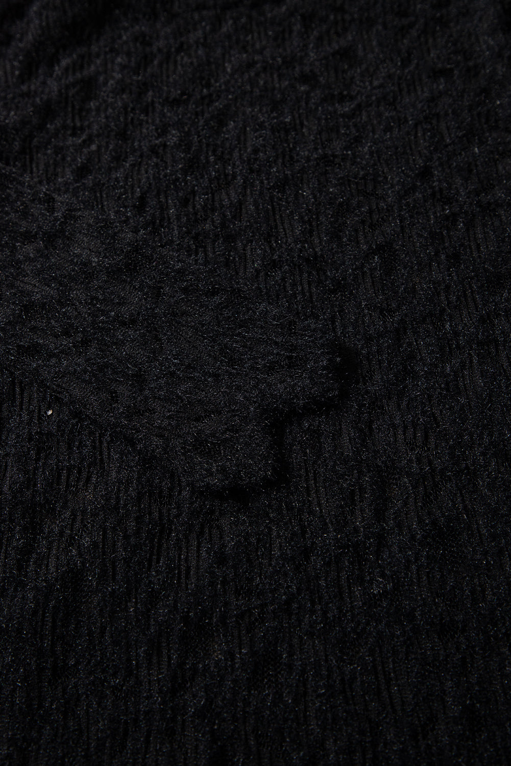 Black Flower Lace See Through Mock Neck Long Sleeve Top