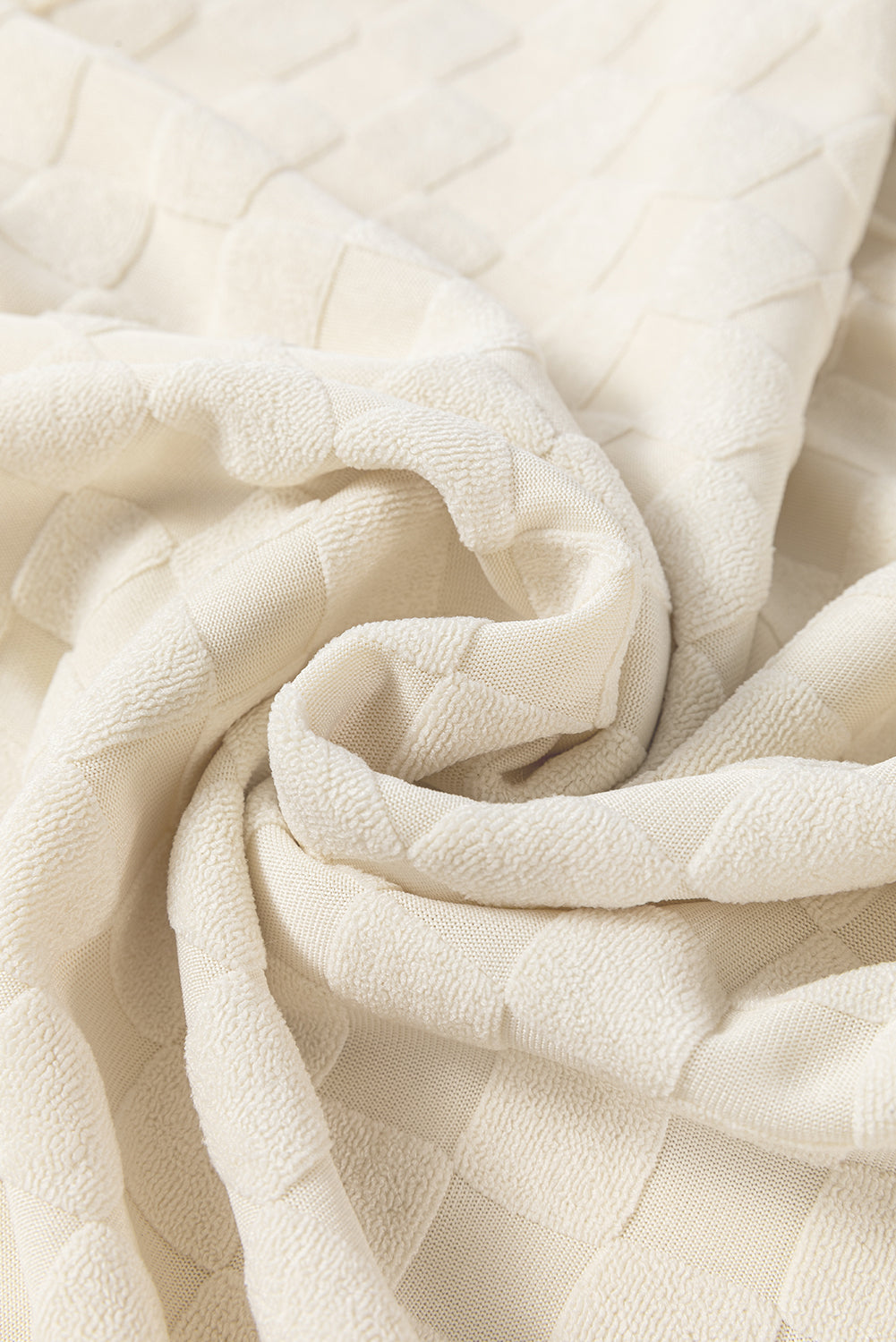 Bright Pink Lapel Neck Checkered Textured Short Sleeve Shirt